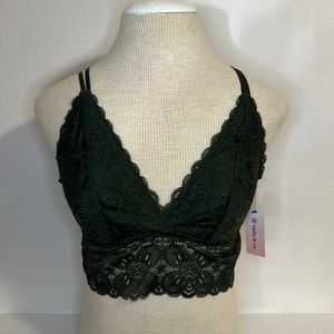 Blake & Co. green lace bralette w/ adjustable straps M